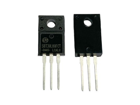 30A80V SBT30L80FCT TO-220F ไดโอเดส Schottky ประสิทธิภาพสูง VF ต่ํา สําหรับเครื่องพลังงาน