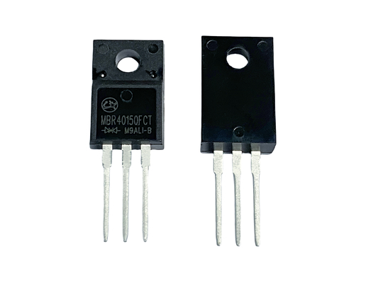 40A150V Schottky Diodes การลดความกระชับกําลังด้านหน้าต่ําสําหรับผลงานที่ดีที่สุด MBR40150FCT