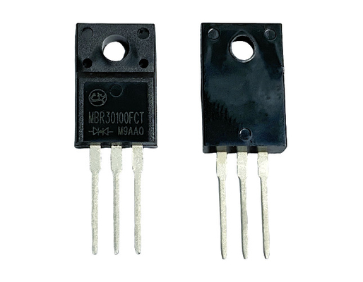 30A 100V Schottky Barrier Diodes ความเร็วในการเปลี่ยนที่รวดเร็วและเวลาการฟื้นฟูกลับที่ต่ํา MBR30100FCT
